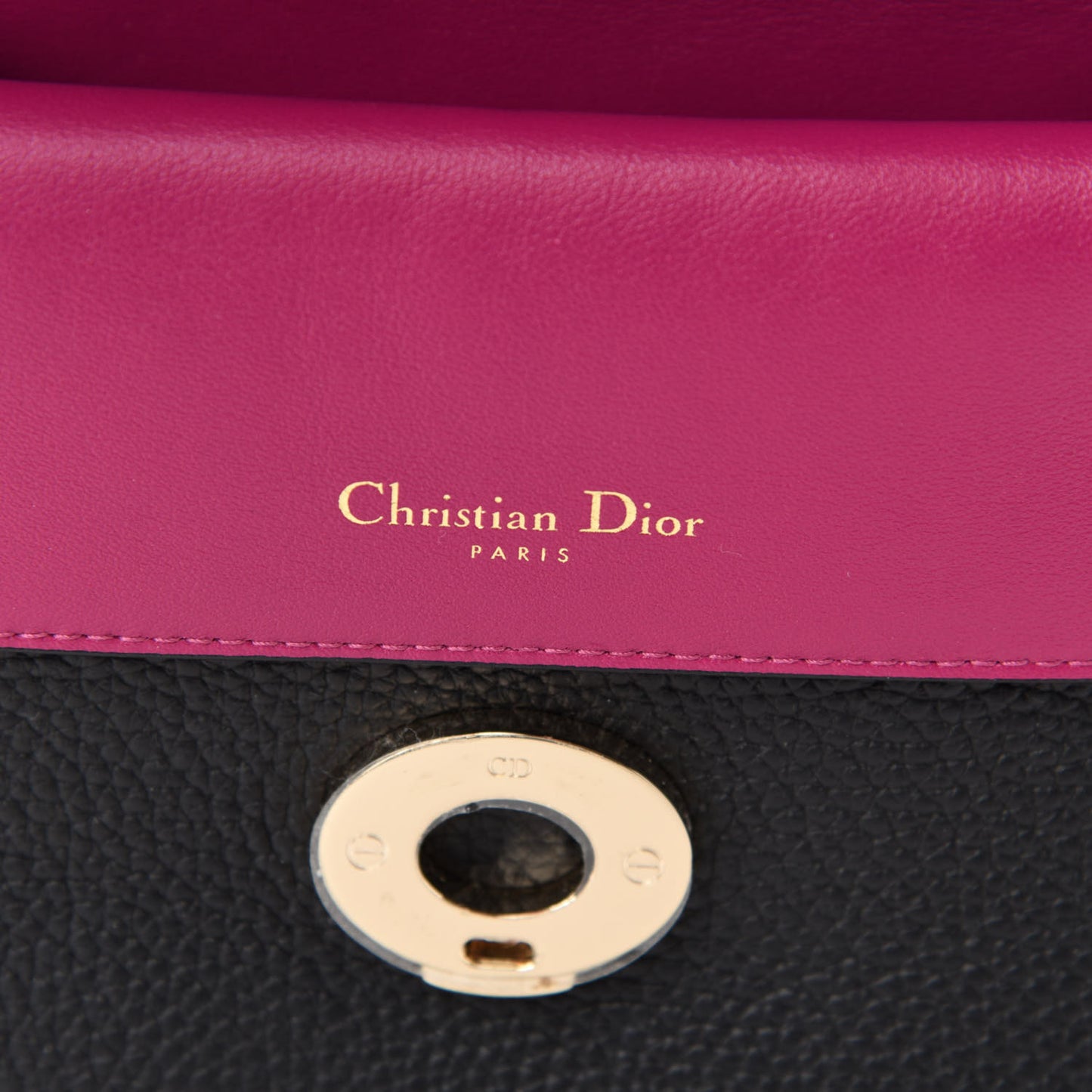 Bullcalf Small Be Dior Flap Black Fraise