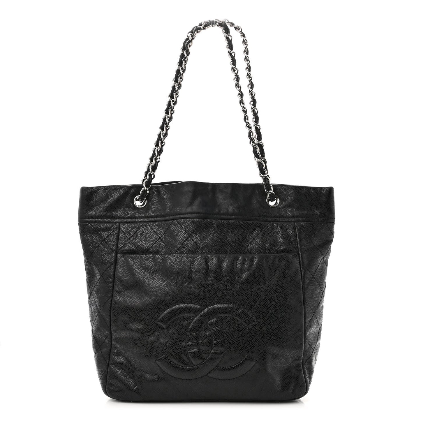 Caviar Stitched Timeless CC Soft Tote Black