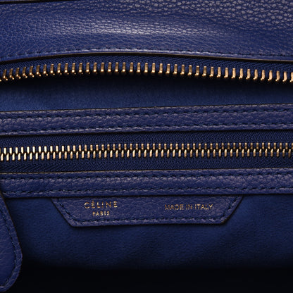 Celine Drummed Calfskin Micro Luggage Indigo 6 of 9