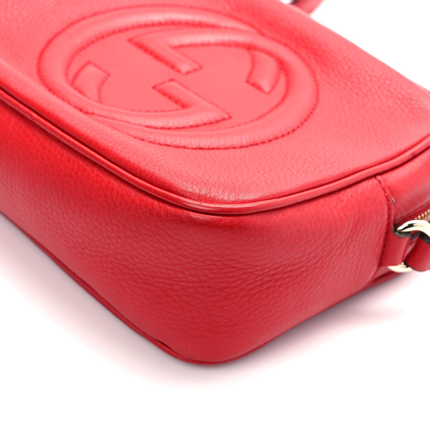Pebbled Calfskin Small Soho Disco Bag Vibrant Red