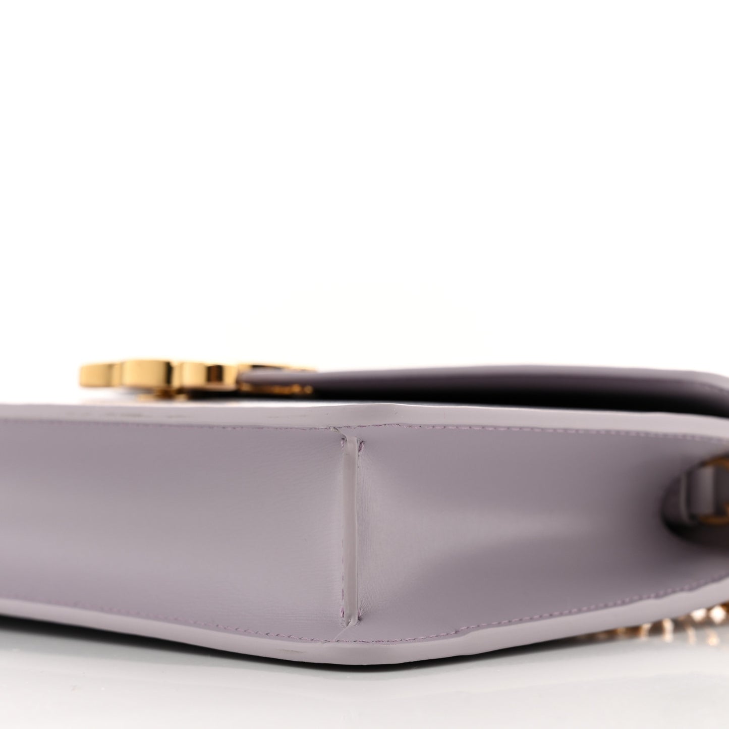 Shiny Calfskin Triomphe Margo Wallet on Chain Light Lavender