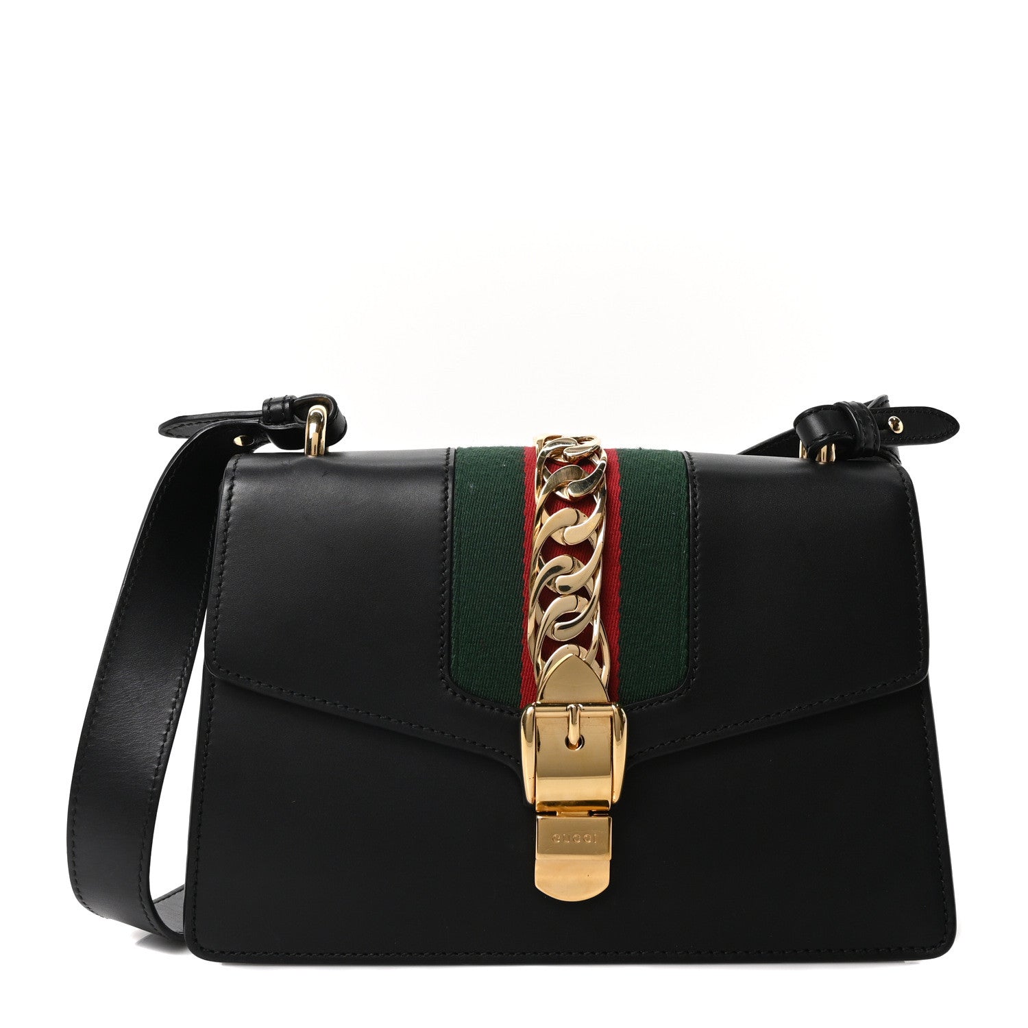 Gucci Calfskin Small Sylvie Shoulder Bag Black 1 of 10