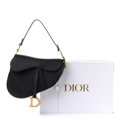 Christian Dior Grained Calfskin Saddle Bag Black 12 of 12