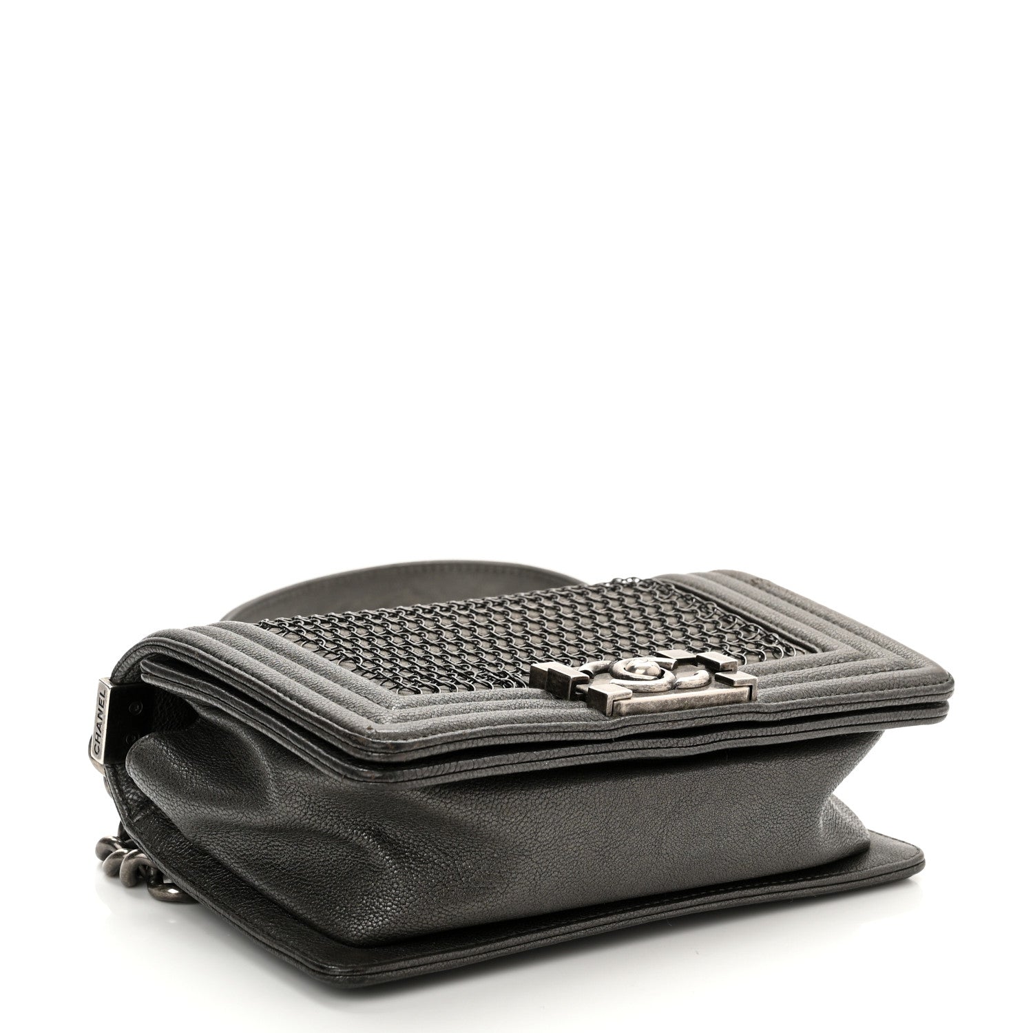 Chanel Caviar Quilted Small Chain Mail Boy Flap Grey 3 of 10
