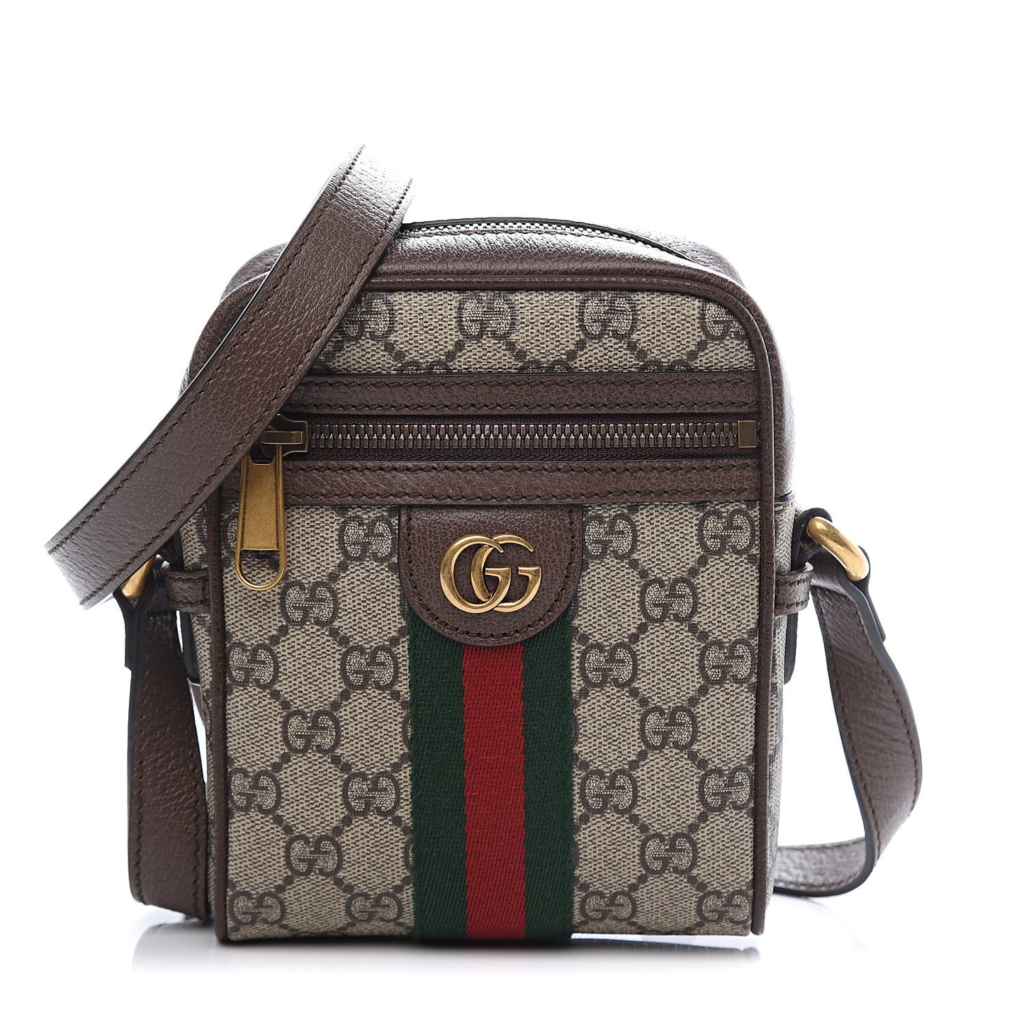 GG Supreme Monogram Web Mini Ophidia Messenger Brown