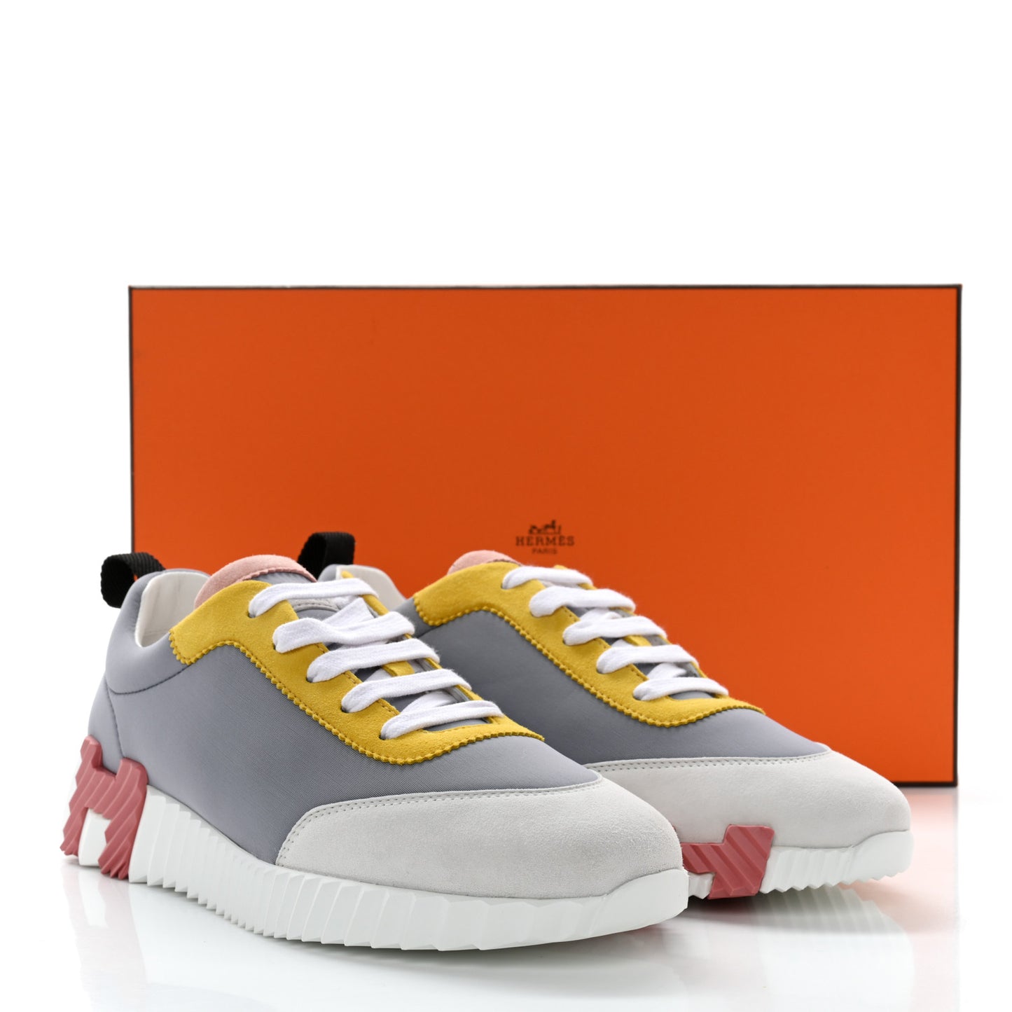Technical Canvas Suede Goatskin Bouncing Sneakers 38.5 Gris Multicolor