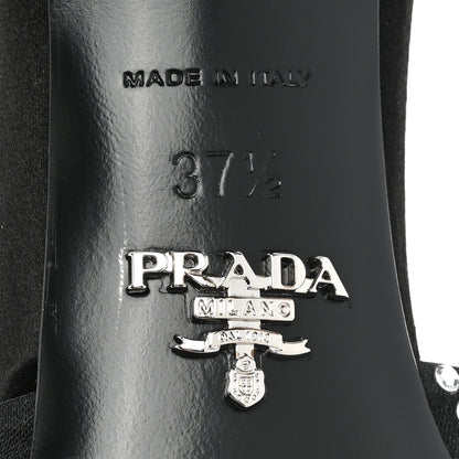Prada Satin Crystal Logo 65mm Slide Sandals 37.5 Cristal 6 of 11