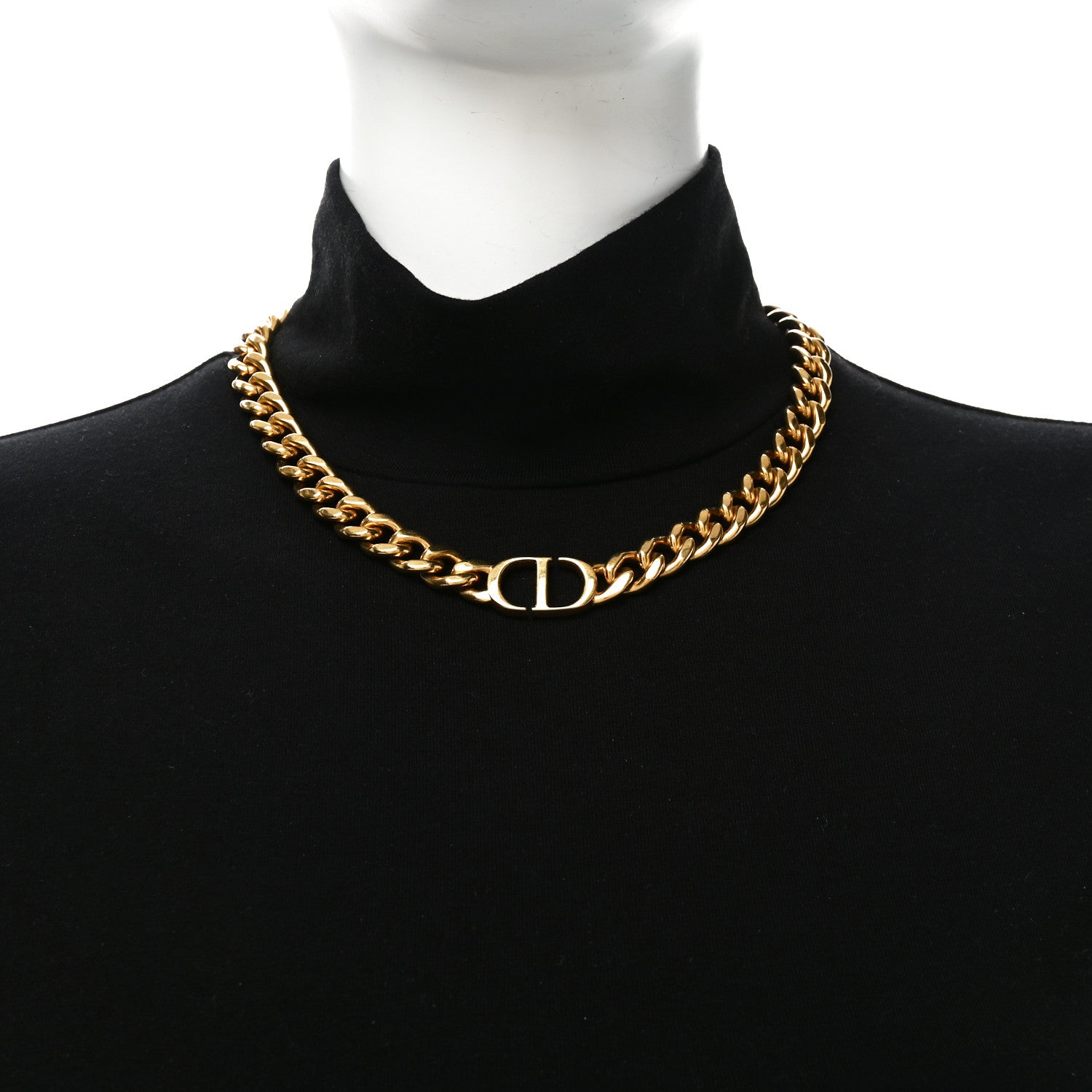 Christian Dior Metal Choker Necklace Gold 3 of 10