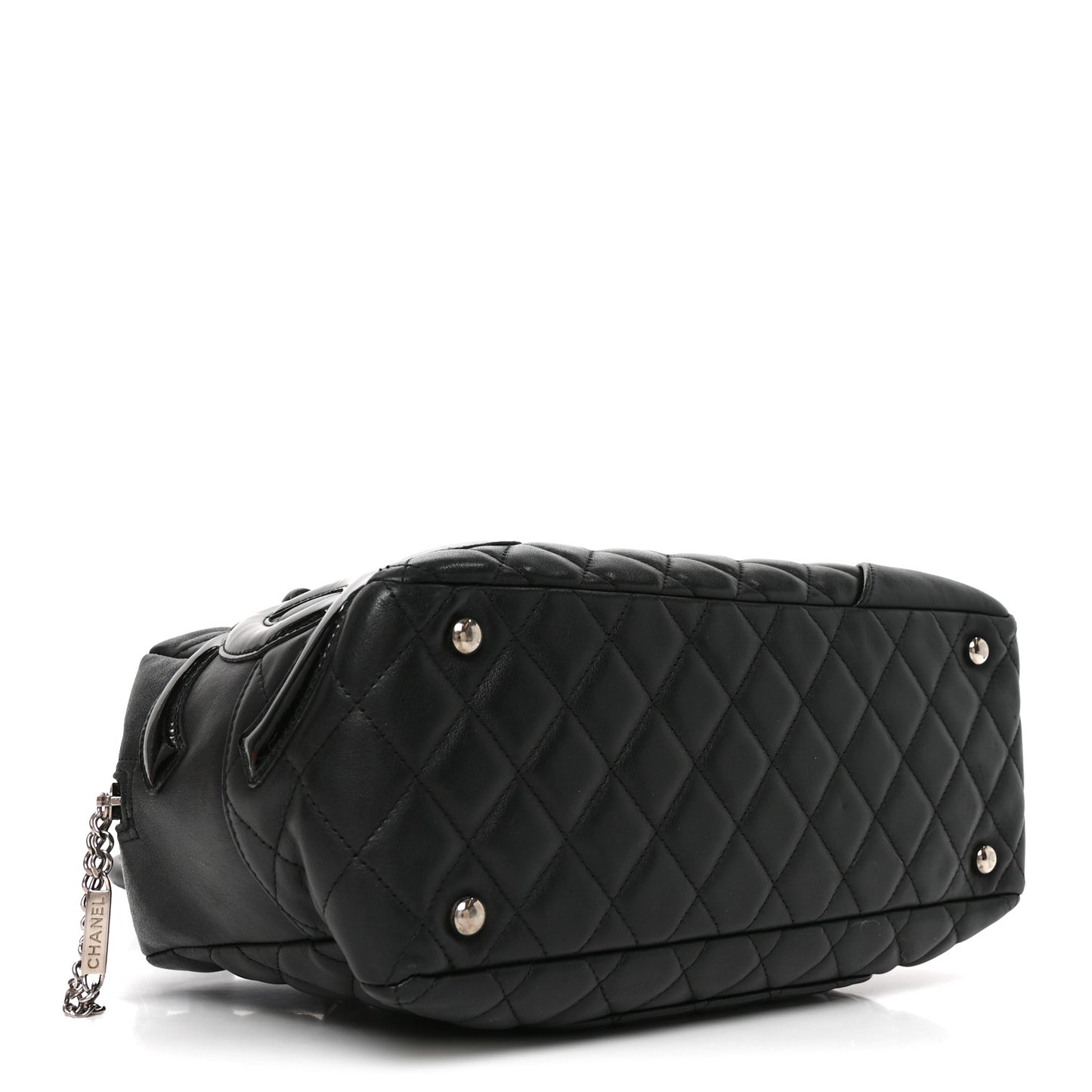 Calfskin Quilted Large Cambon Bowler Black