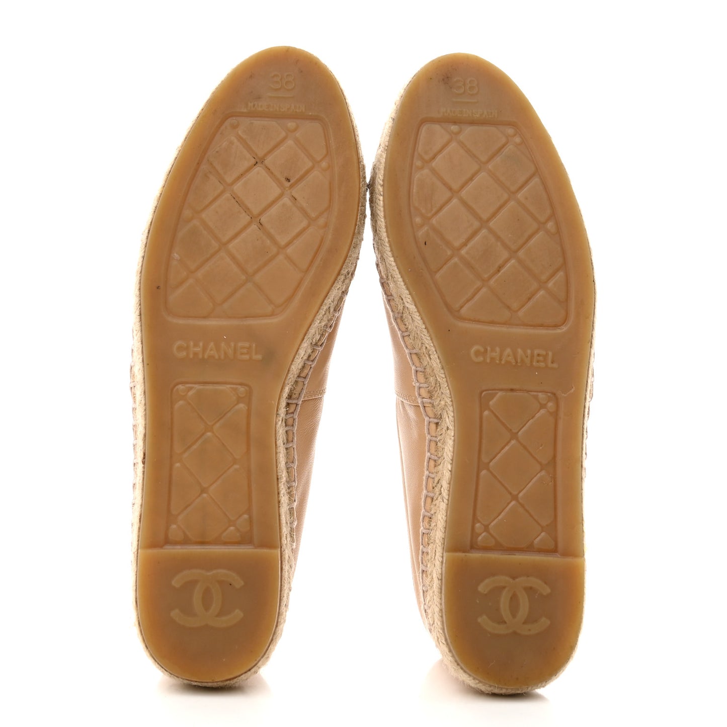 Lambskin CC Espadrilles 38 Beige Black