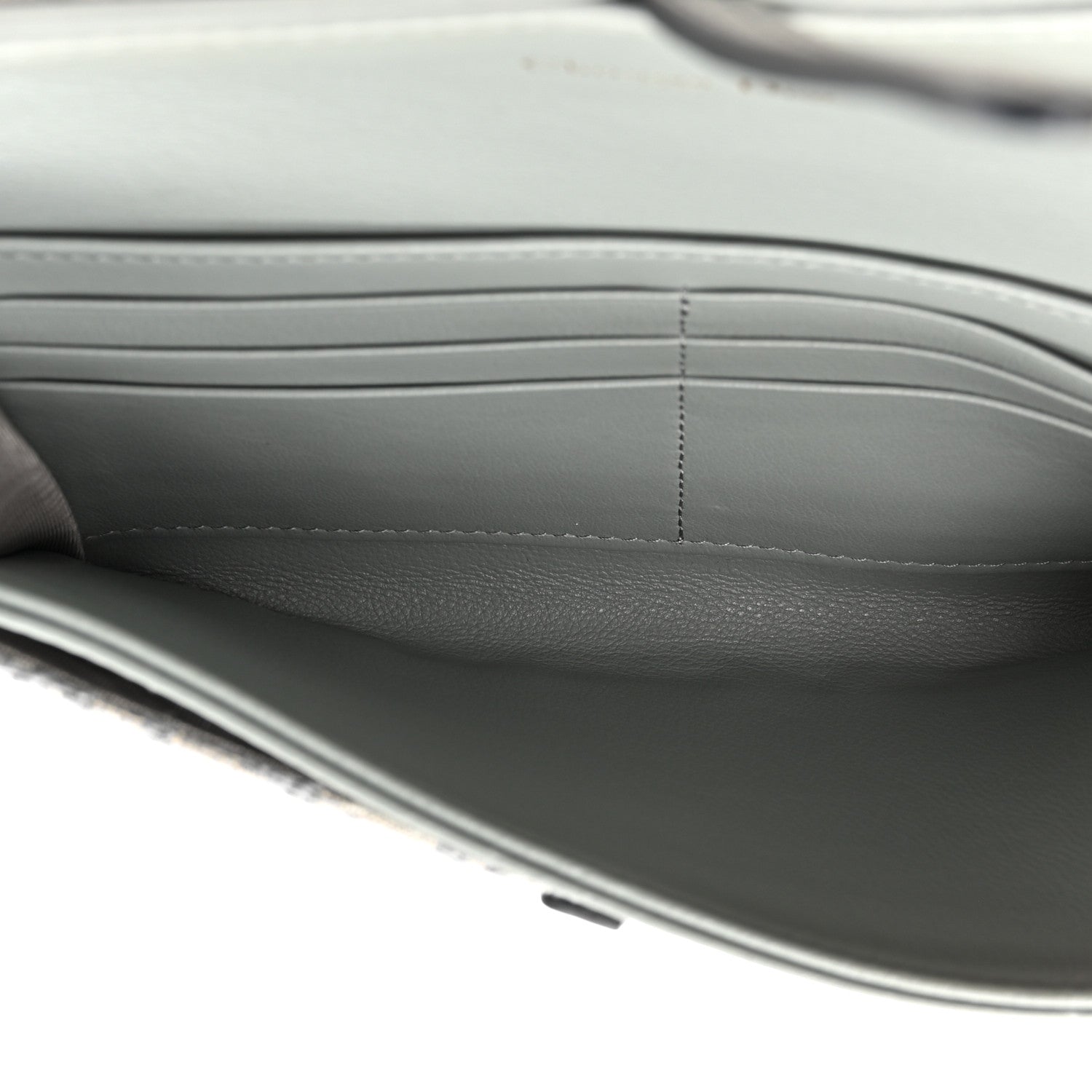 Christian Dior Oblique Saddle Chain Long Wallet Grey 6 of 12
