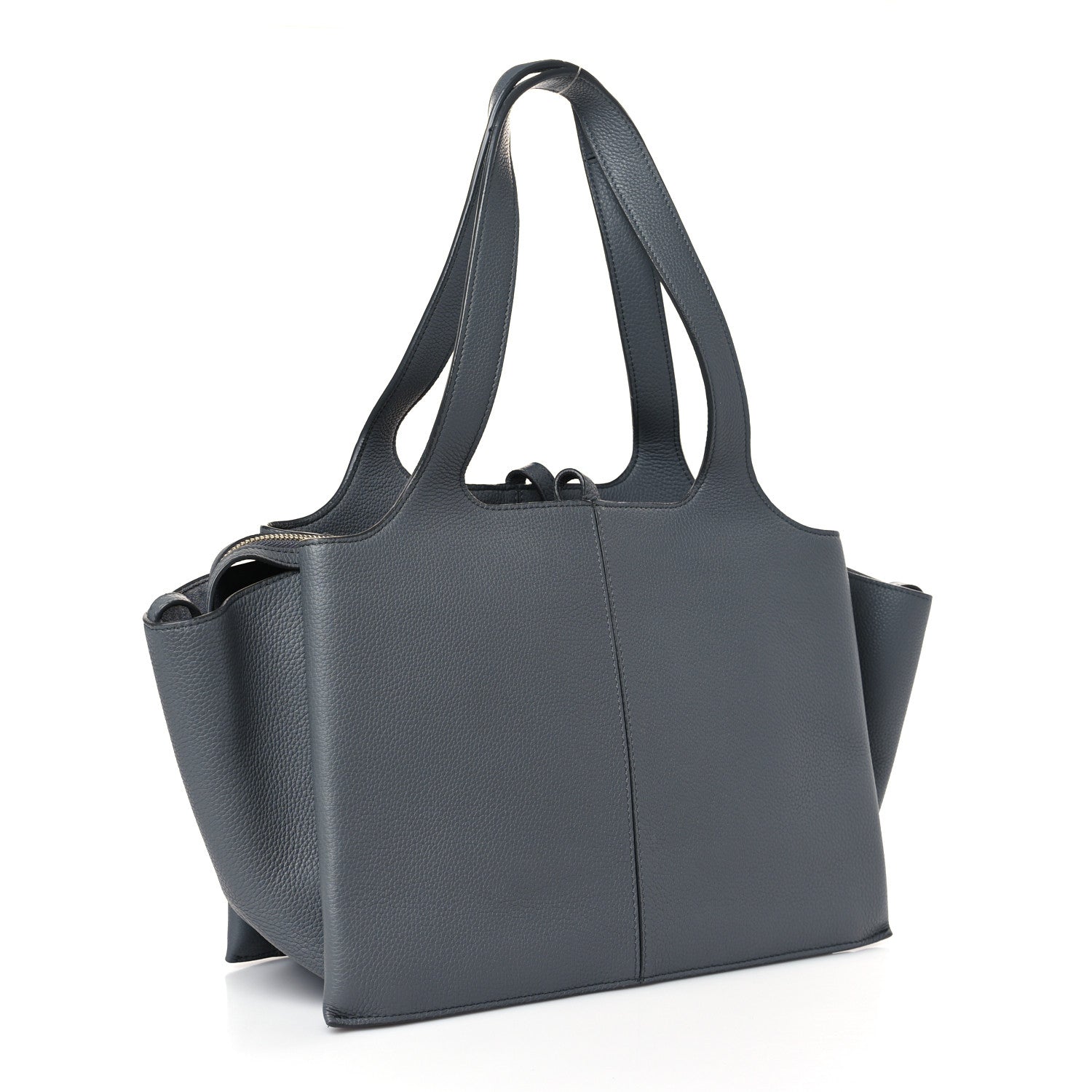 Celine Baby Grained Calfskin Medium Tri-Fold Bag Grey 3 of 9