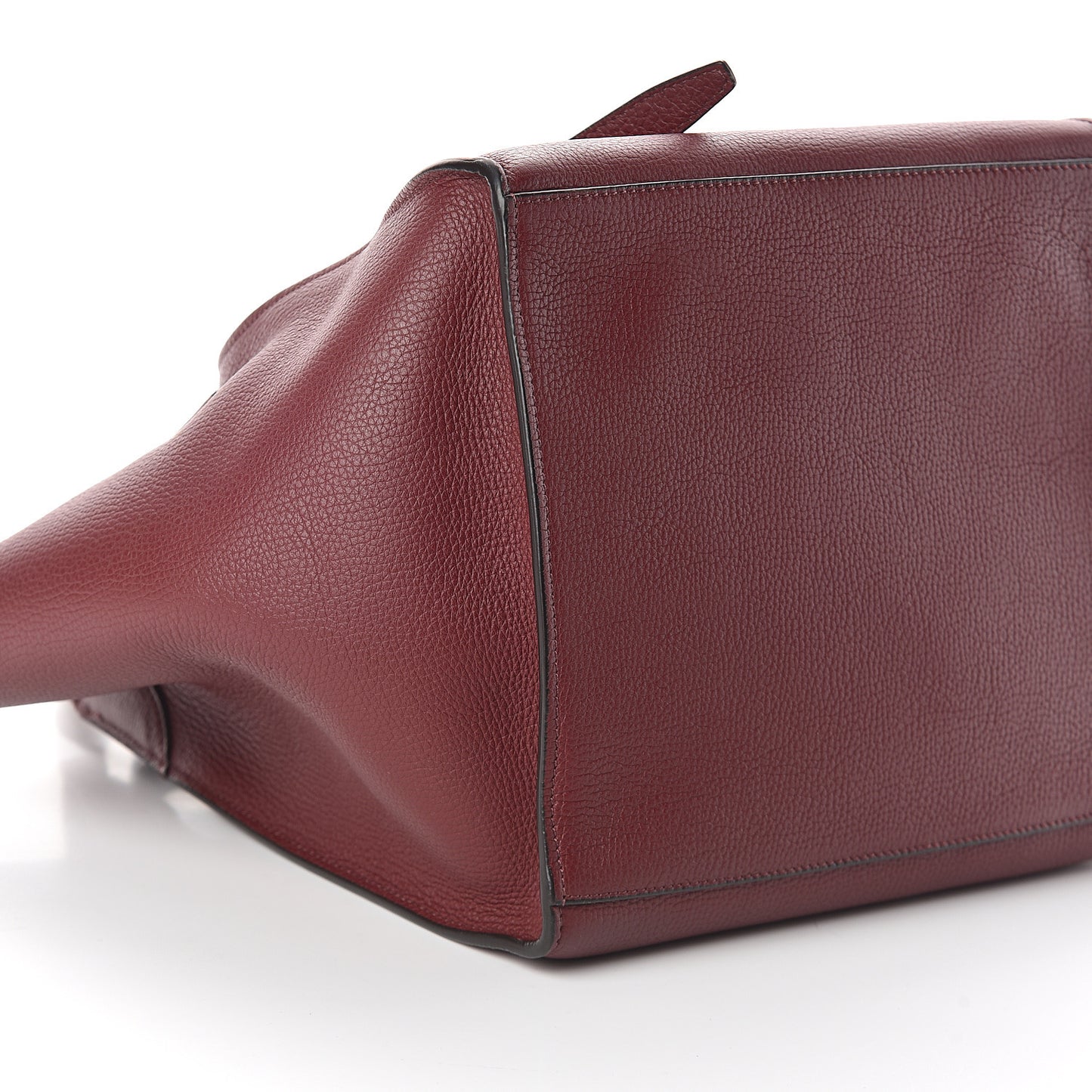 Supple Grained Calfskin Small Long Strap Big Bag Light Burgundy