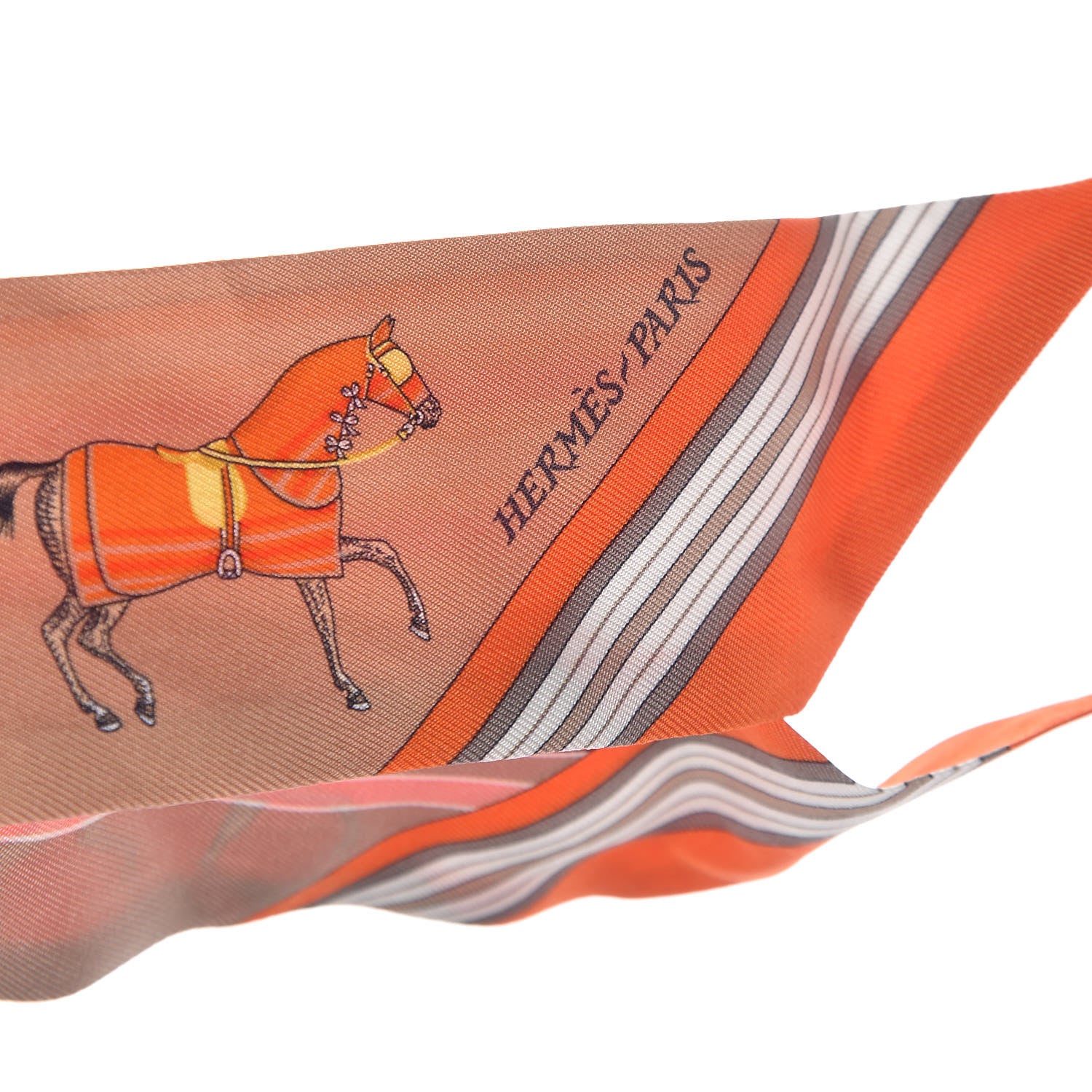 Hermes Silk Couvertures Nouvelles Twilly Orange Jaune Capucine 5 of 5