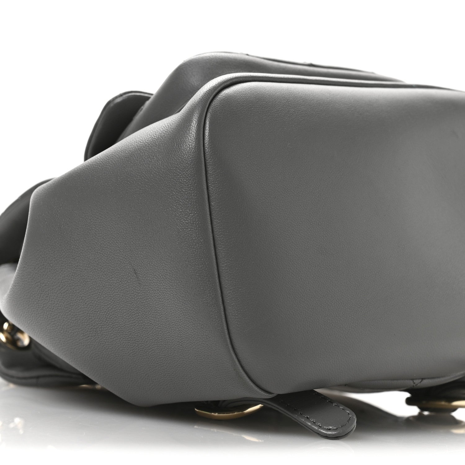 Chanel Lambskin Quilted Small Duma Drawstring Backpack Grey 9 of 10