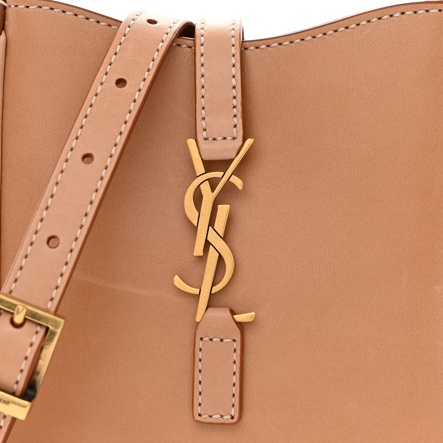 Smooth Calfskin Le 5 A 7 Vertical Hobo Brown Gold