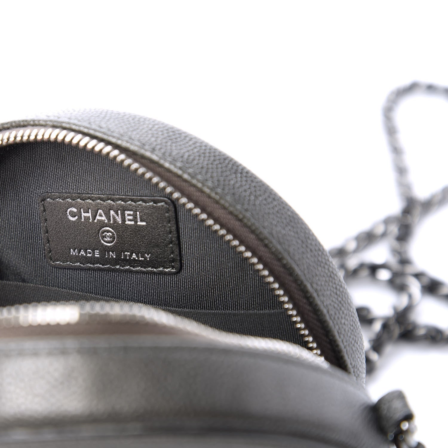 Chanel Metallic Caviar Quilted Round Filigree Crossbody Ruthenium 8 of 11