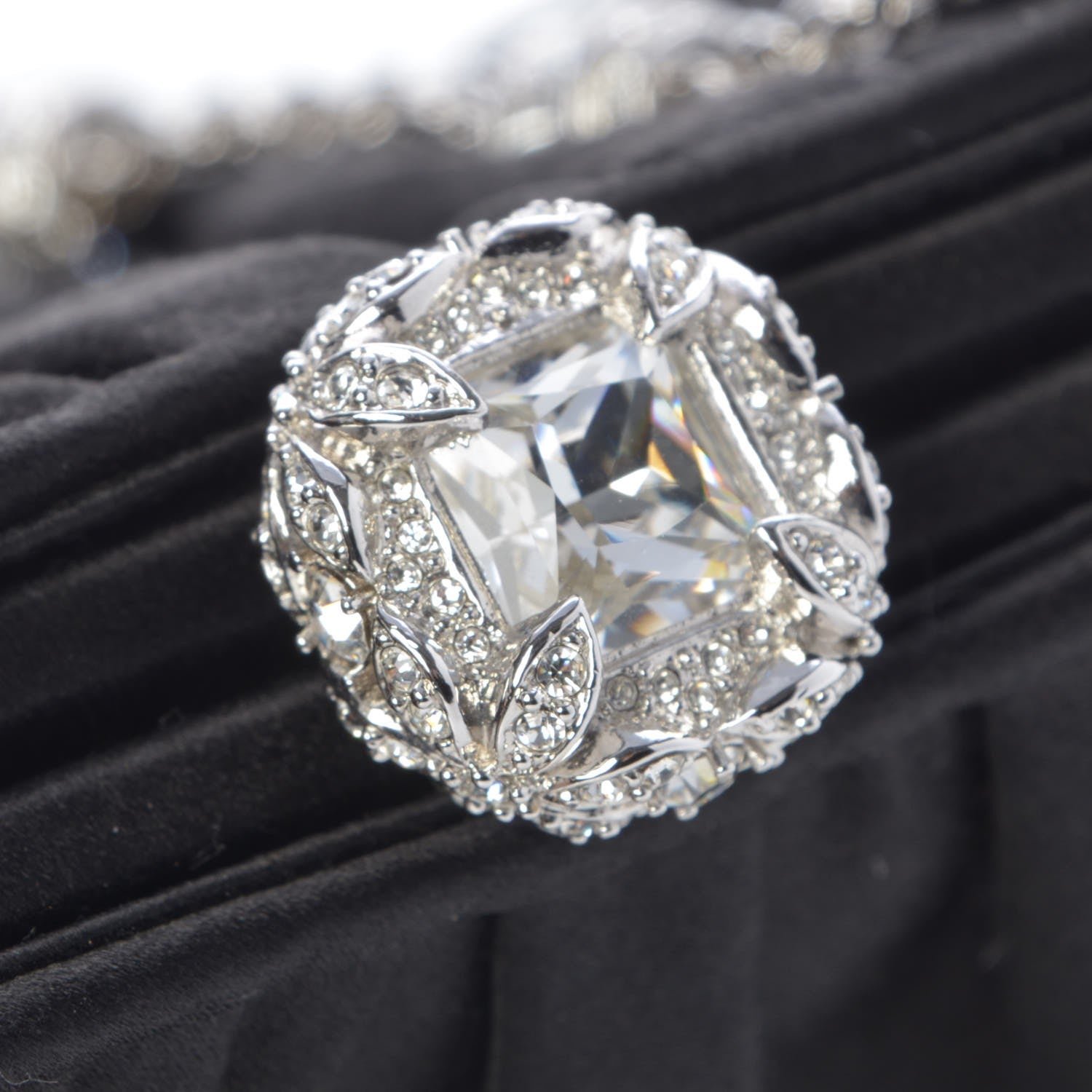 Judith Leiber Crystal Satin Clutch Black 6 of 9