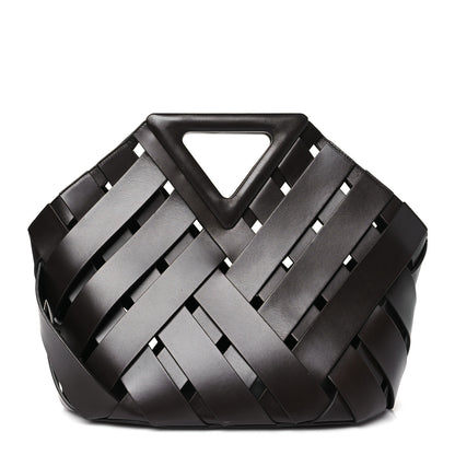 Bottega Veneta Calfskin V Woven Drawstring Tote Dark Brown 1 of 11