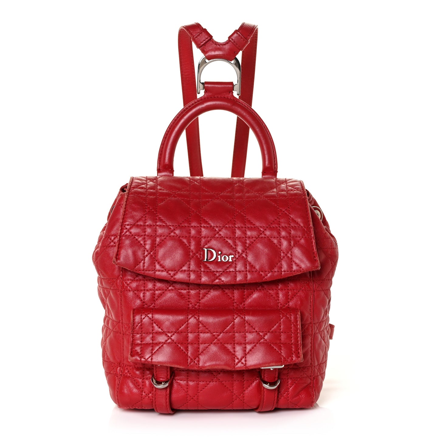 Lambskin Cannage Small Stardust Backpack Red