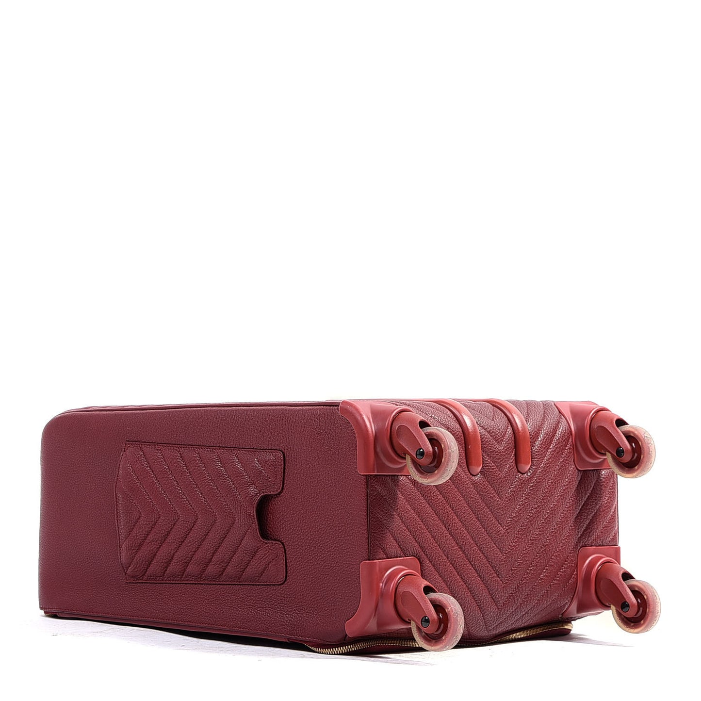 Calfskin Chevron Quilted Coco Case Trolley Red