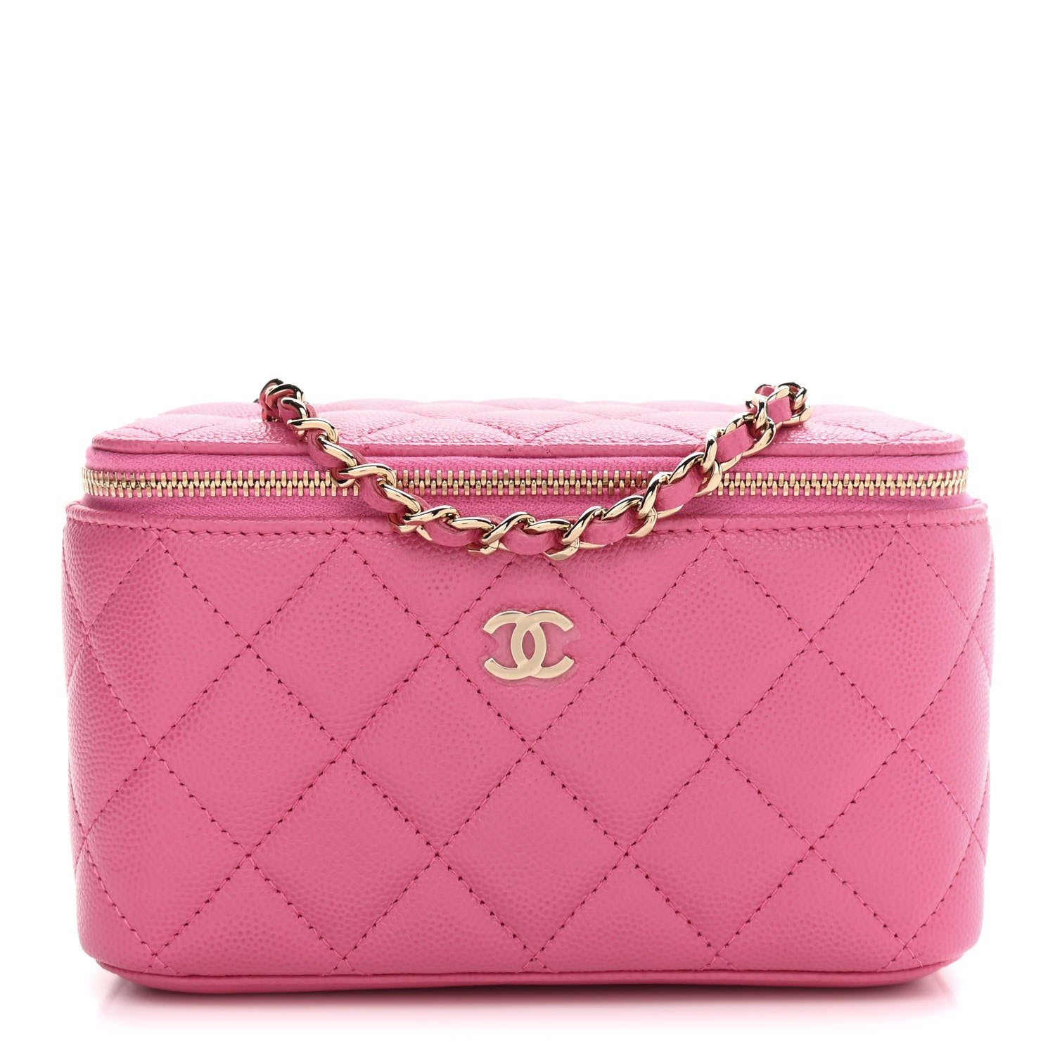 Chanel Caviar Quilted Small Vanity Case With Chain Pink 1 of 9