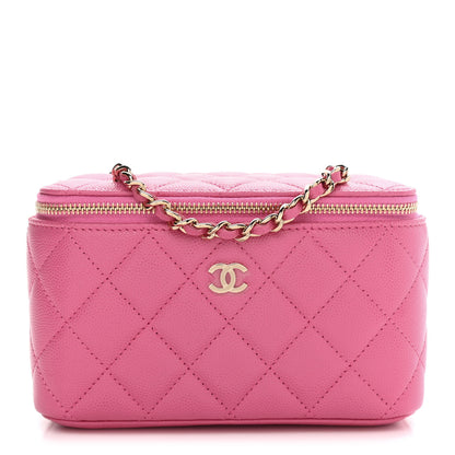 Chanel Caviar Quilted Small Vanity Case With Chain Pink 1 of 9