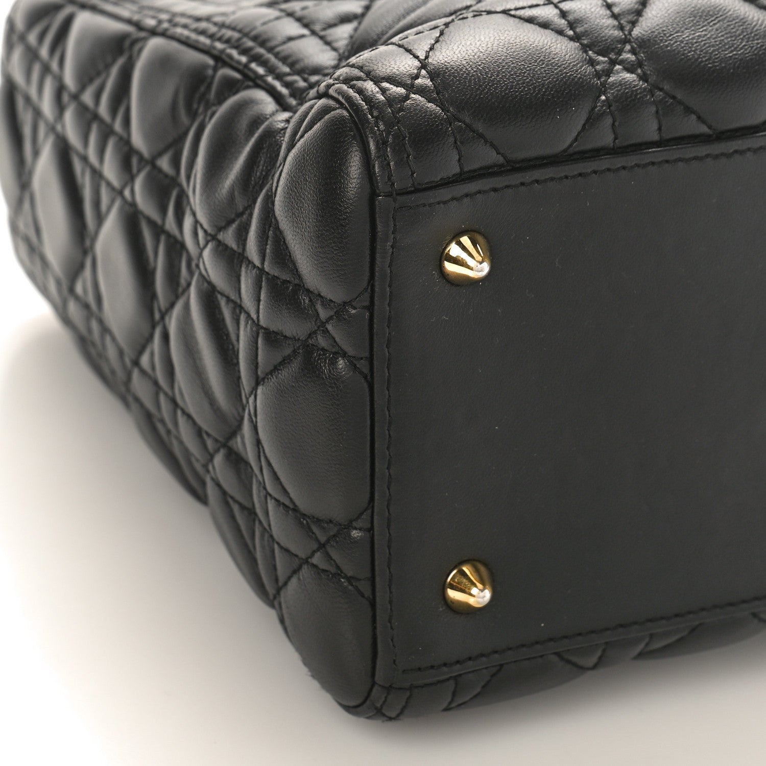 Christian Dior Lambskin Cannage Medium Lady Dior Black 7 of 8