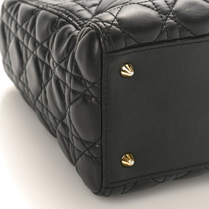 Christian Dior Lambskin Cannage Medium Lady Dior Black 7 of 8