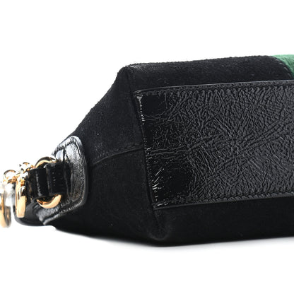 Gucci Suede Patent Web GG Small Ophidia Dome Shoulder Bag Black 8 of 9