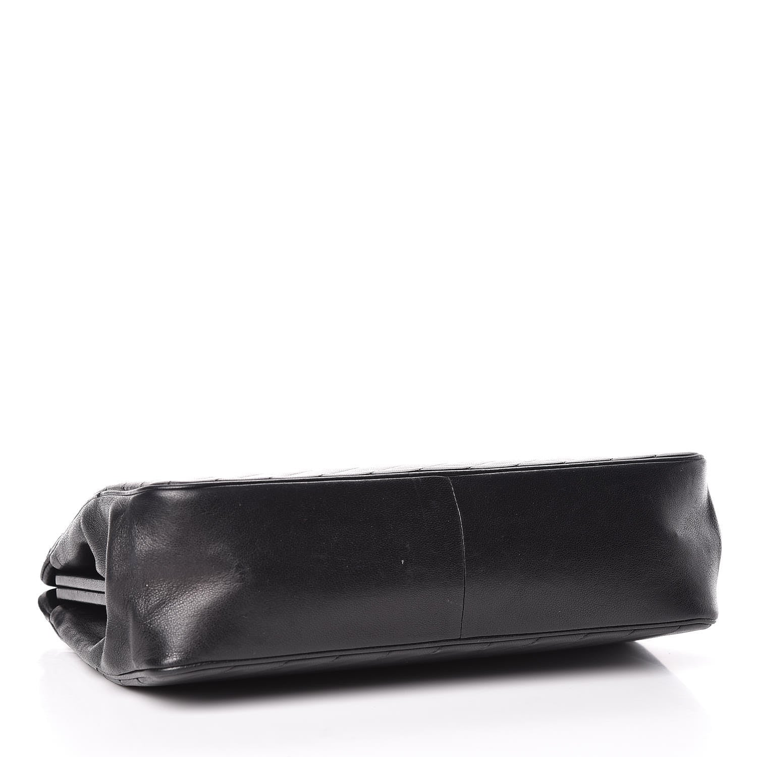 Chanel Lambskin Diagonal Quilted Kisslock Bag Black 4 of 15