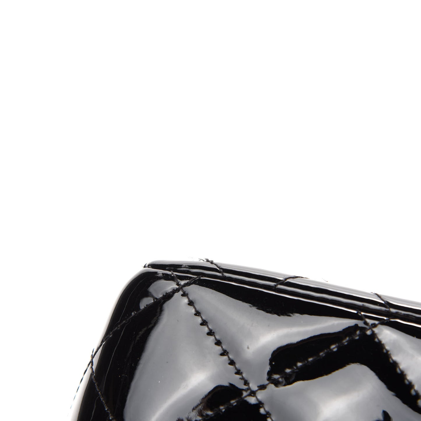 Patent Quilted Jumbo Double Flap Black