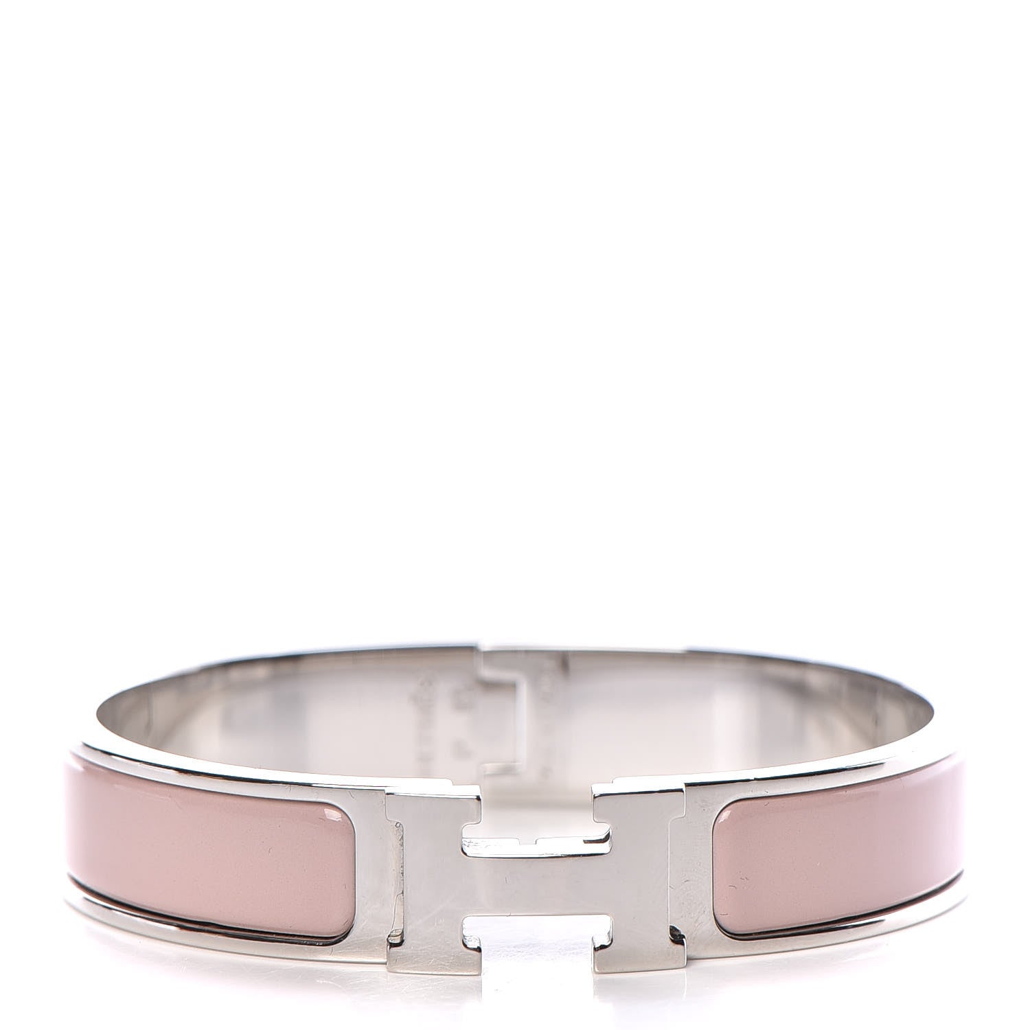 Hermes Enamel Narrow Clic Clac H Bracelet PM Rose Poudre 1 of 6
