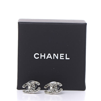 Chanel Crystal CC Earrings Silver 6 of 6