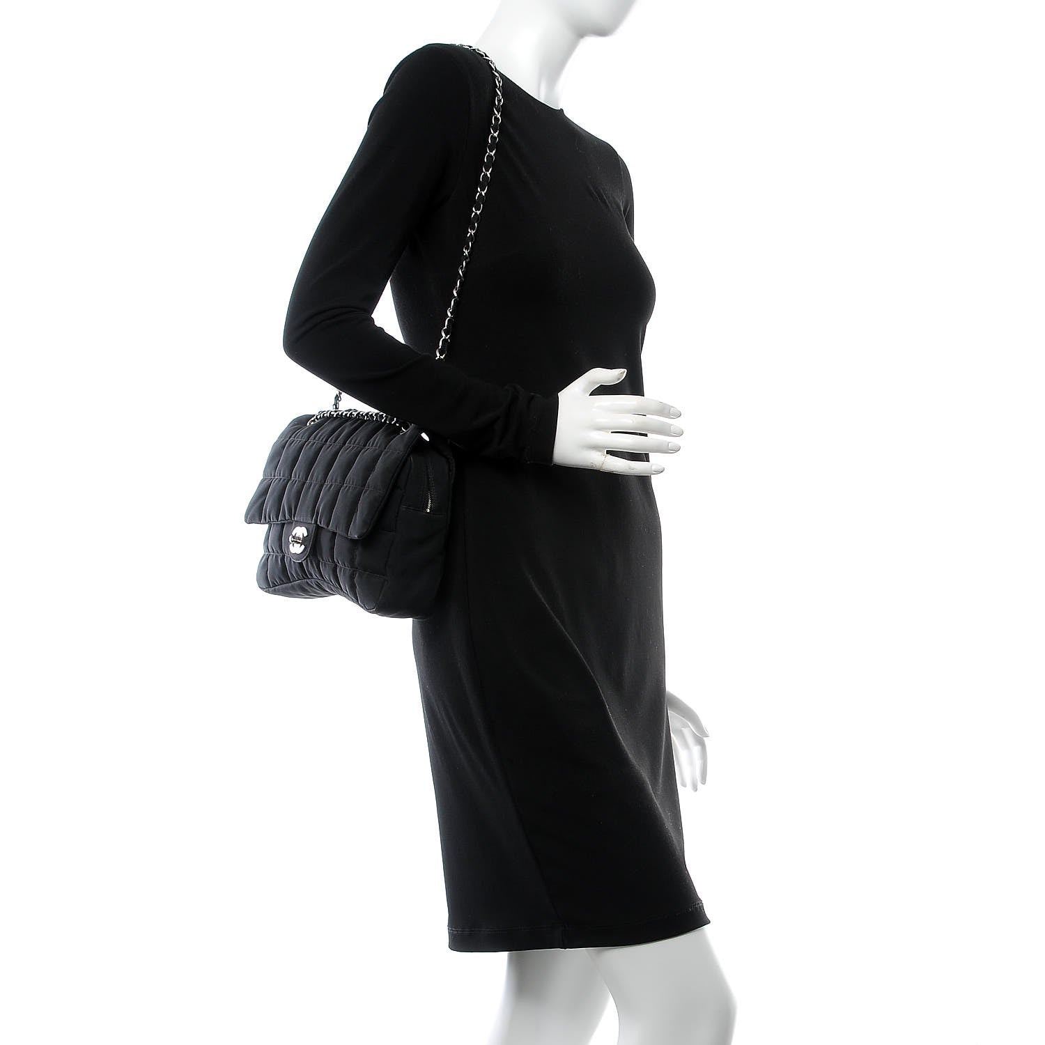 Chanel Nylon Square Quilted Flap Black 2 of 7