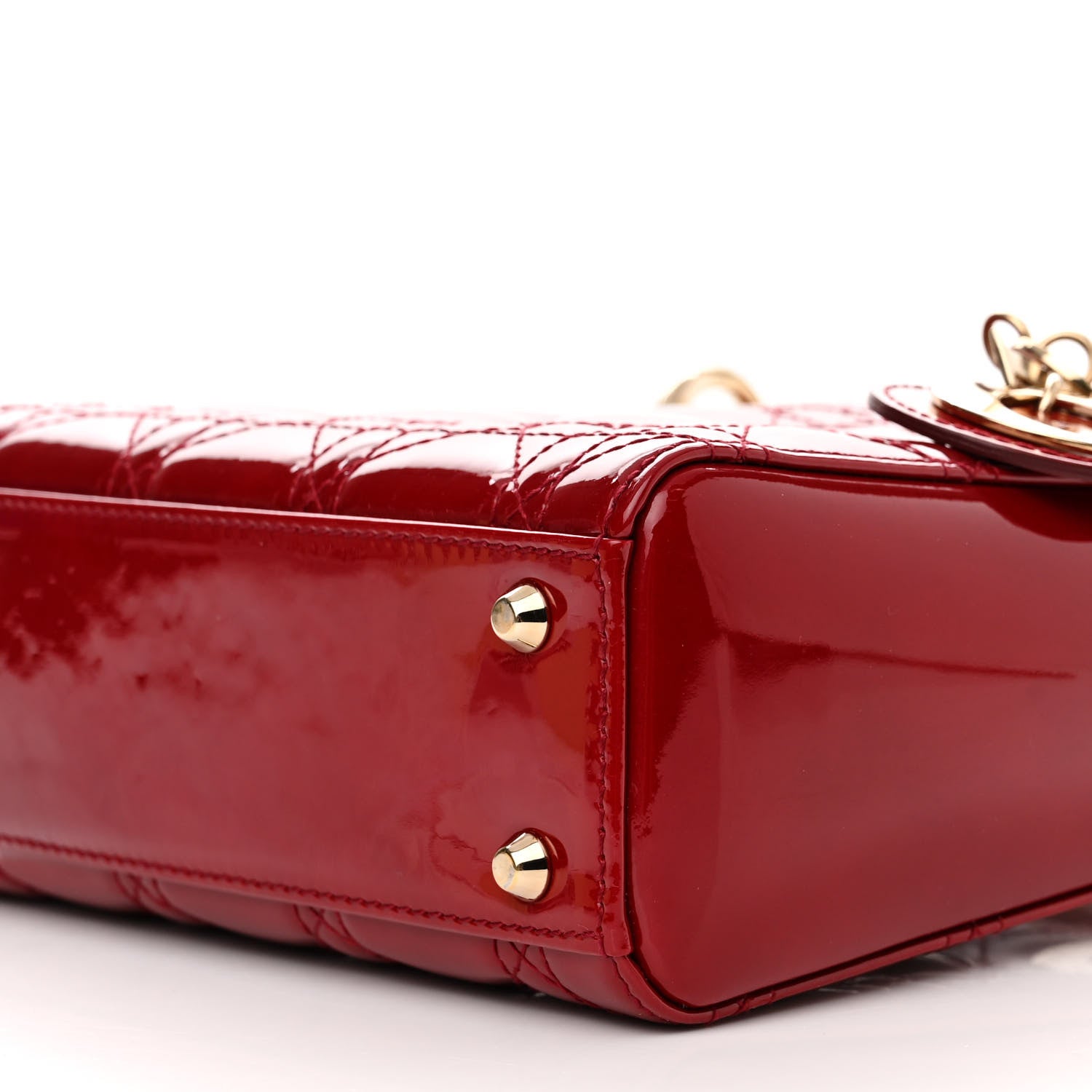 Christian Dior Patent Cannage Mini Lady Dior Red 10 of 10