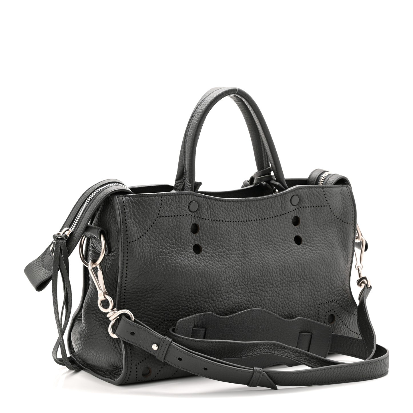 Veau Soyeux Perforated Blackout Hardware S City Gris Fossile