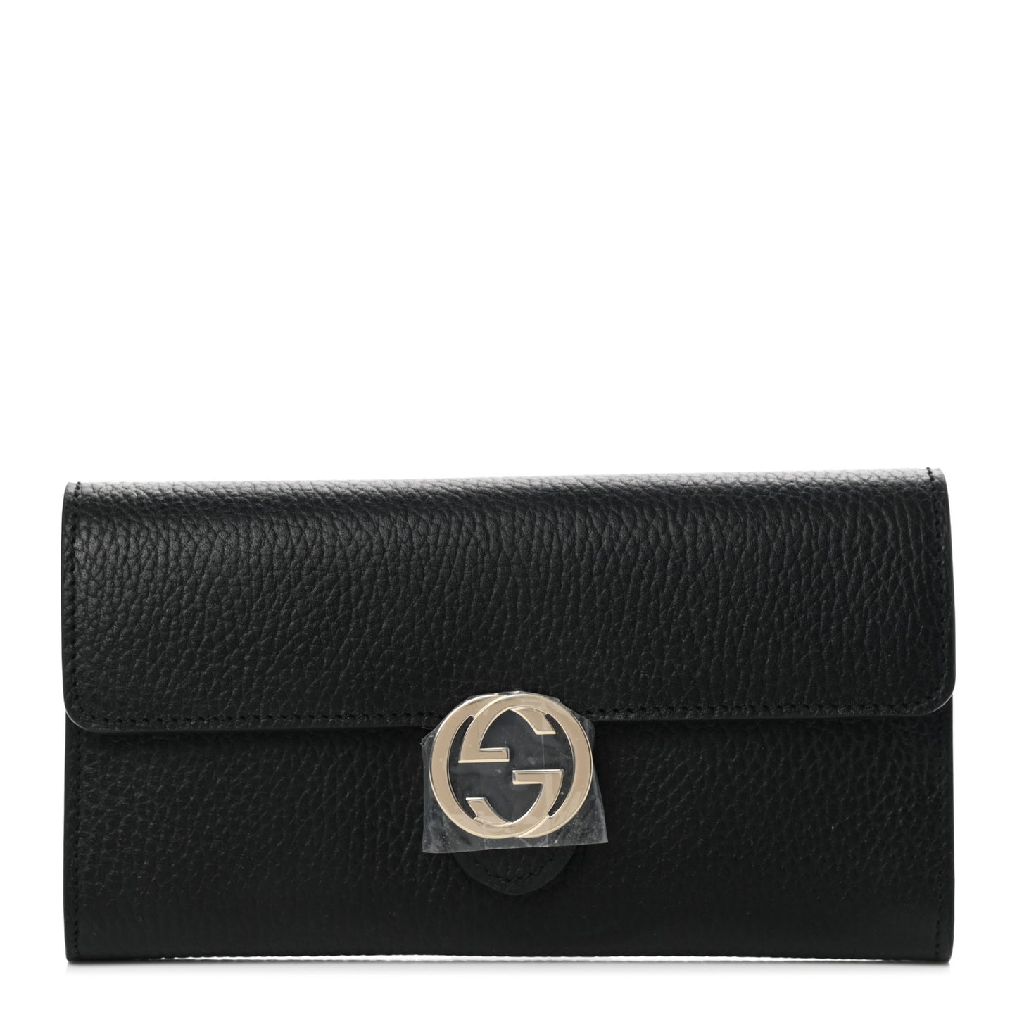 Dollar Calfskin Interlocking G Continental Wallet Black