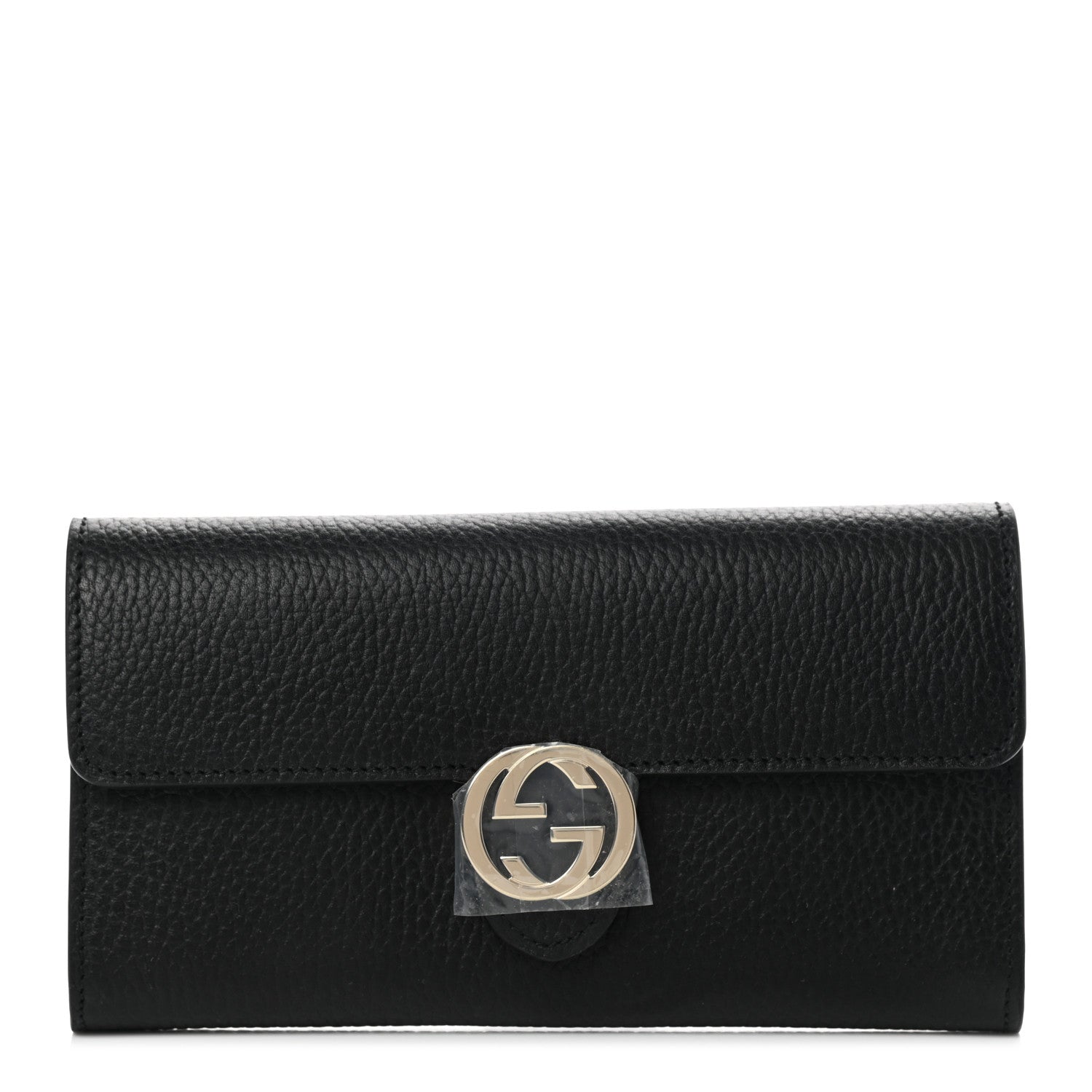 Gucci Dollar Calfskin Interlocking G Continental Wallet Black 1 of 8
