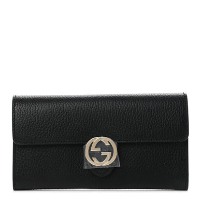 Gucci Dollar Calfskin Interlocking G Continental Wallet Black 1 of 8