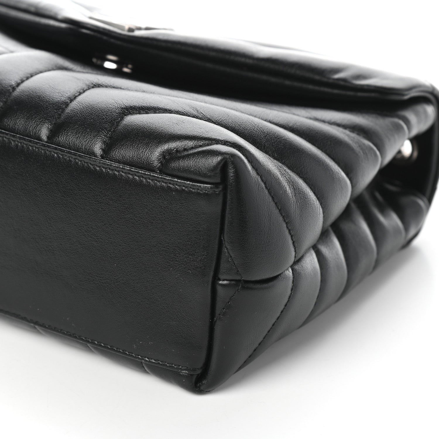 Saint Laurent Calfskin Y Quilted Monogram Small Loulou Chain Satchel Black 11 of 11