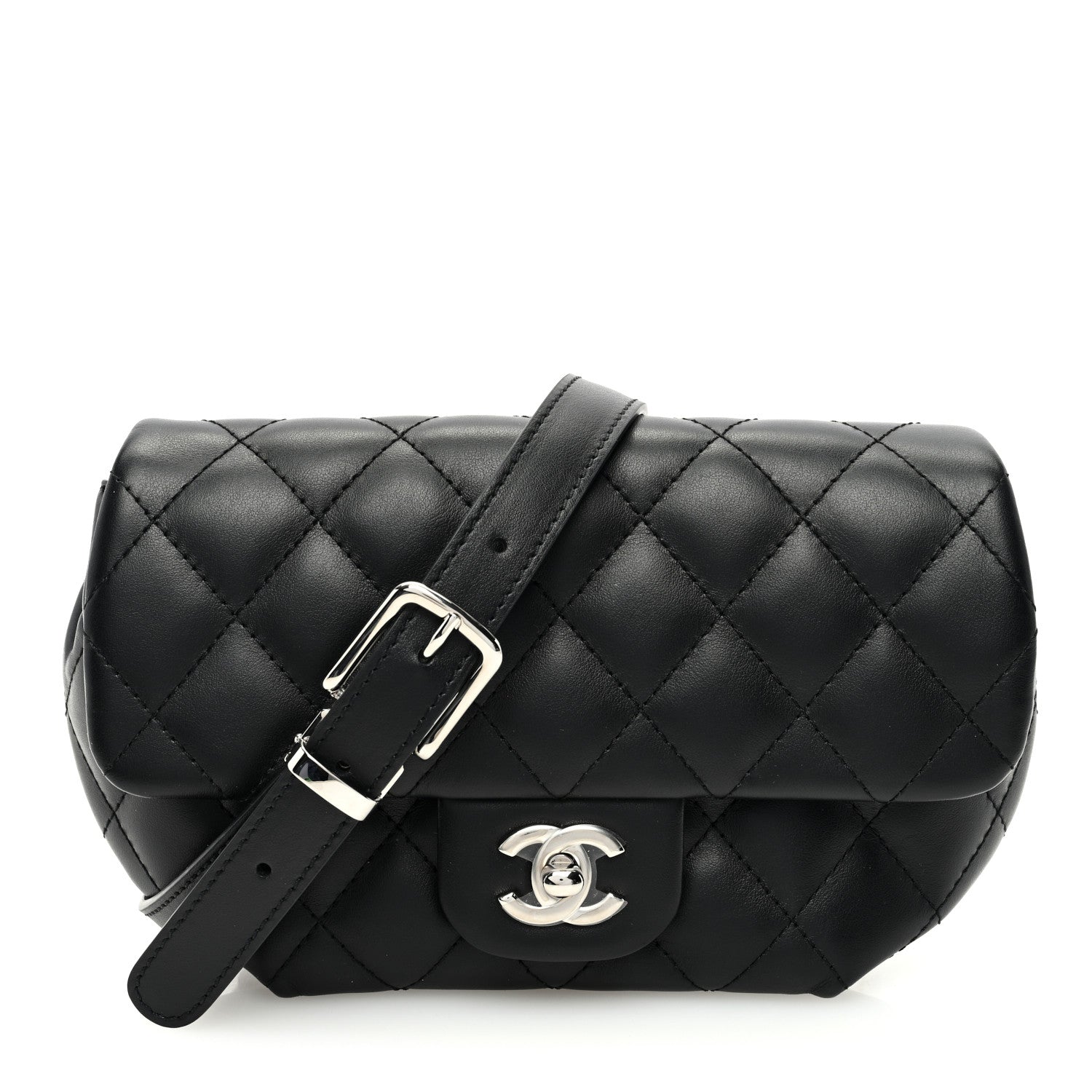 Chanel Calfskin Quilted CC Uniform Flap Belt Bag Black 1 of 10