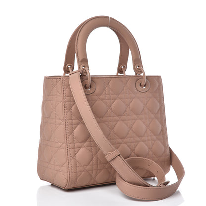 Christian Dior Ultra Matte Calfskin Cannage Medium Lady Dior Beige 3 of 10