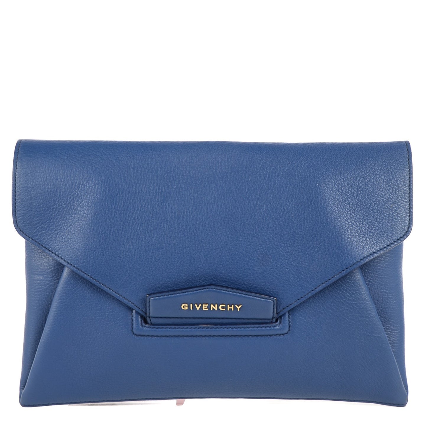 Sugar Goatskin Medium Antigona Envelope Clutch Blue