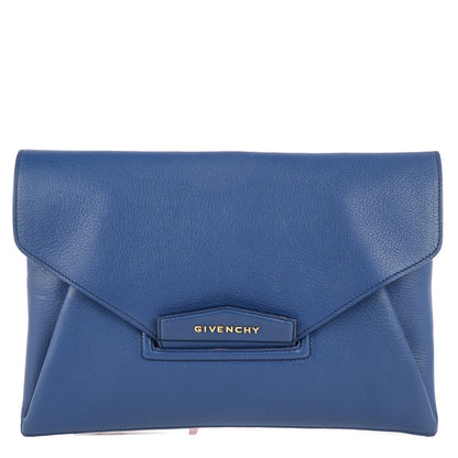 Givenchy Sugar Goatskin Medium Antigona Envelope Clutch Blue 1 of 8