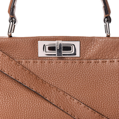 Fendi Cuoio Romano Selleria Bi-Color Medium Peekaboo Iconic Satchel Mou Deserto 9 of 14