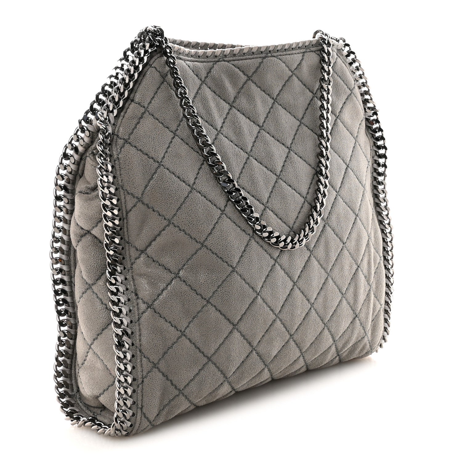 Stella McCartney Shaggy Deer Quilted Small Falabella Tote  Light Grey 3 of 9