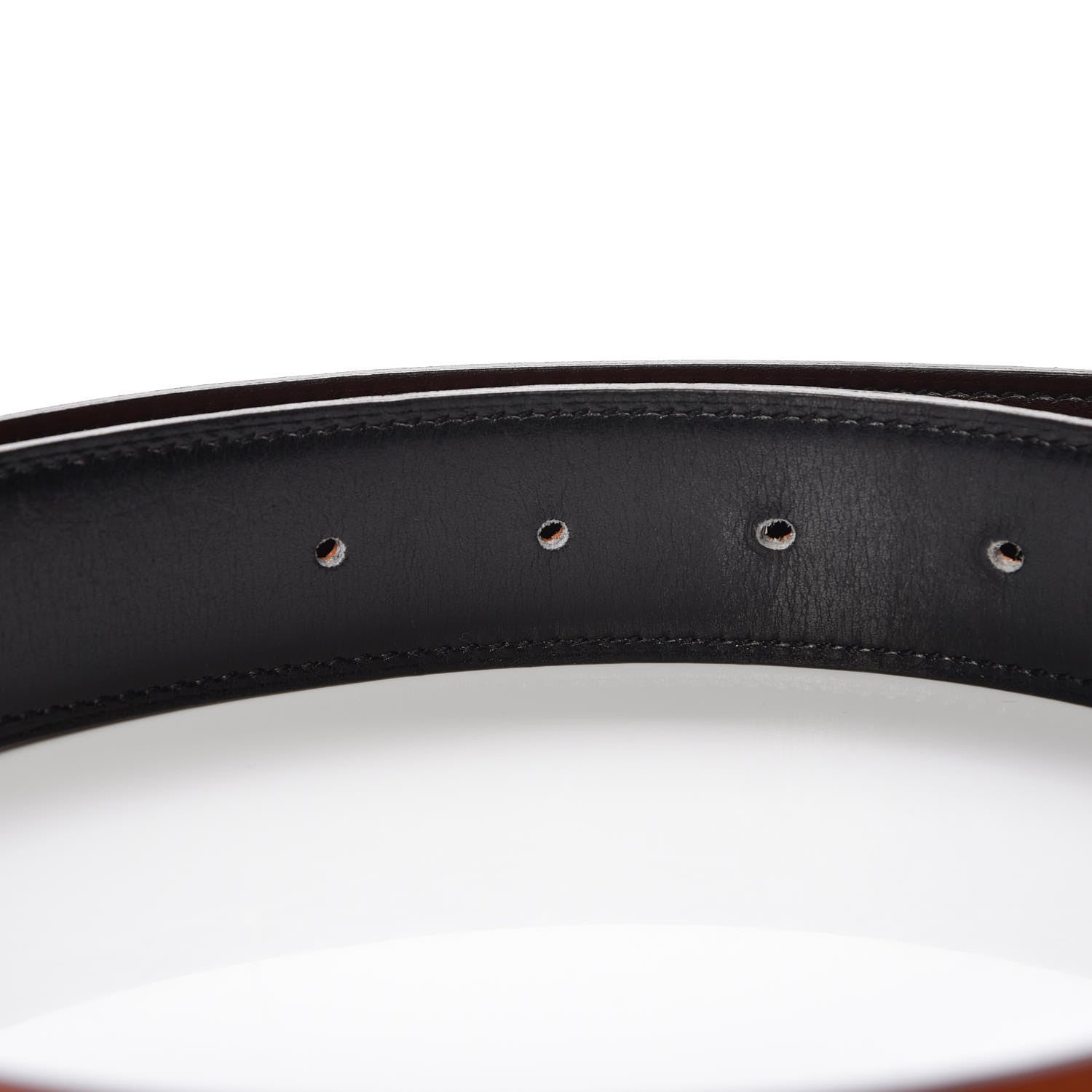 Hermes Box Togo 32mm Belt Strap 85 Black Orange 5 of 10