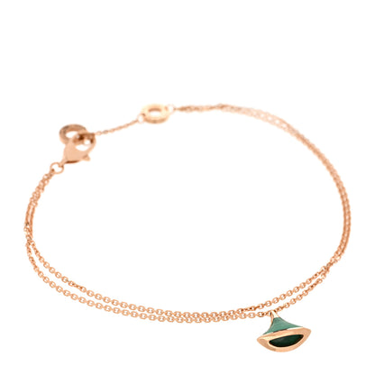 Bulgari 18K Rose Gold Malachite Divas' Dream Bracelet ML 1 of 4