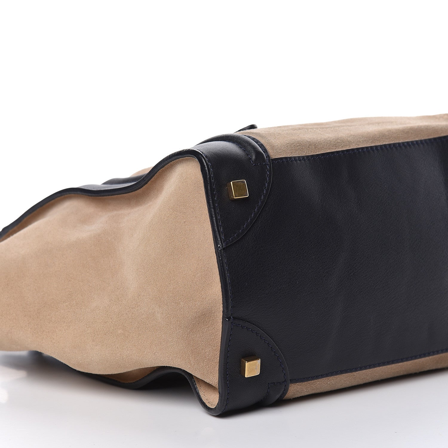 Celine Smooth Calfskin Suede Mini Bi-Color Luggage Navy Dune 7 of 16